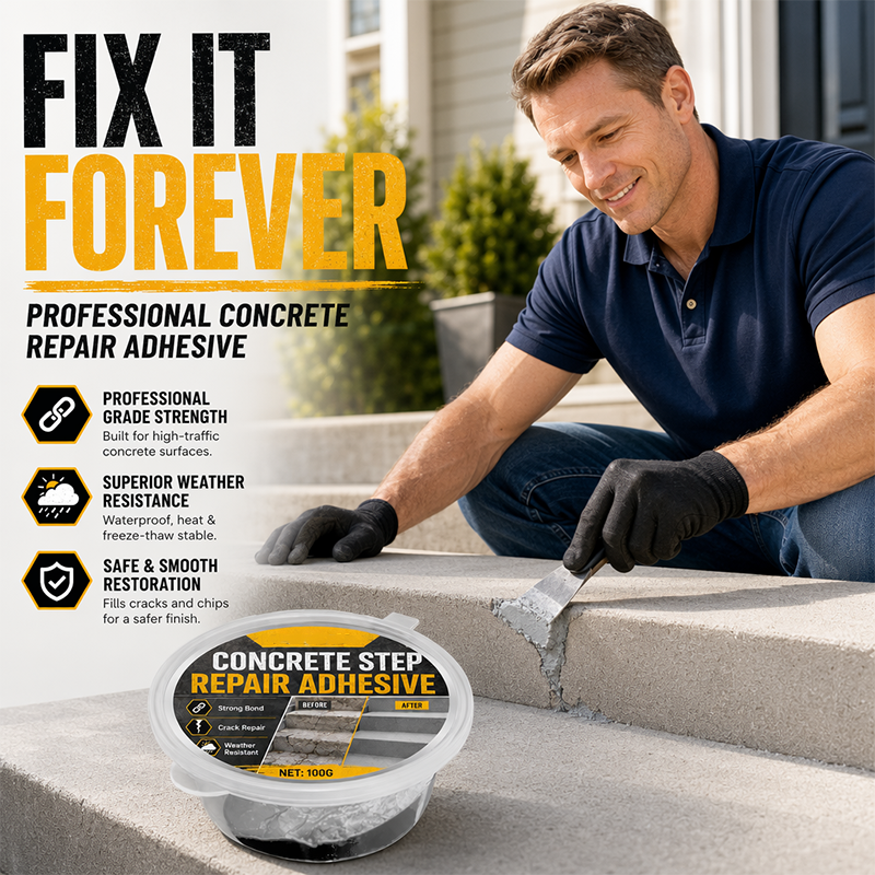 Order now and get  free spatula.-Concrete Step Repair Adhesive