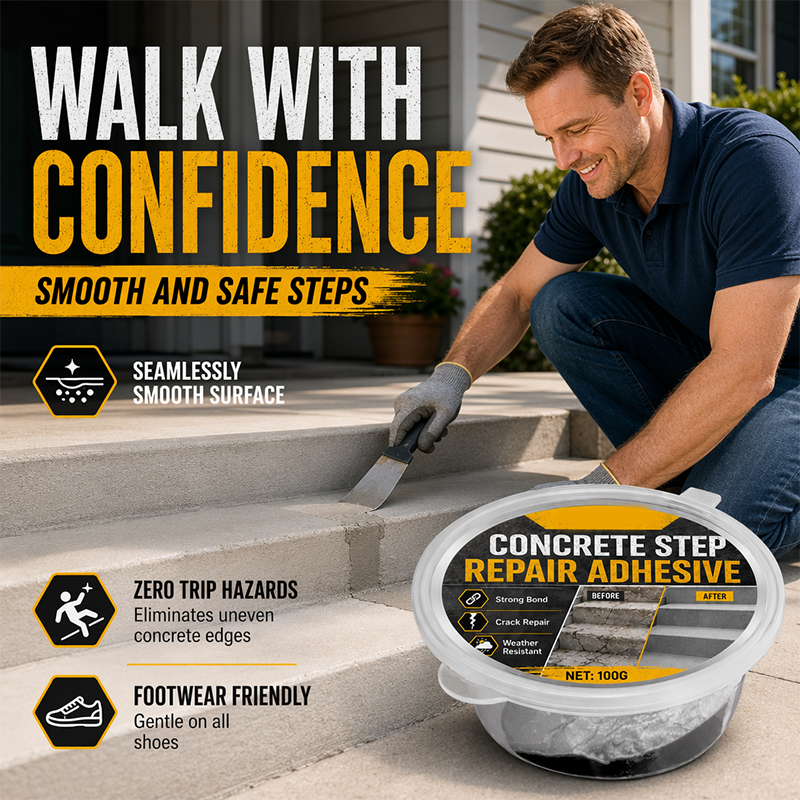 Order now and get  free spatula.-Concrete Step Repair Adhesive