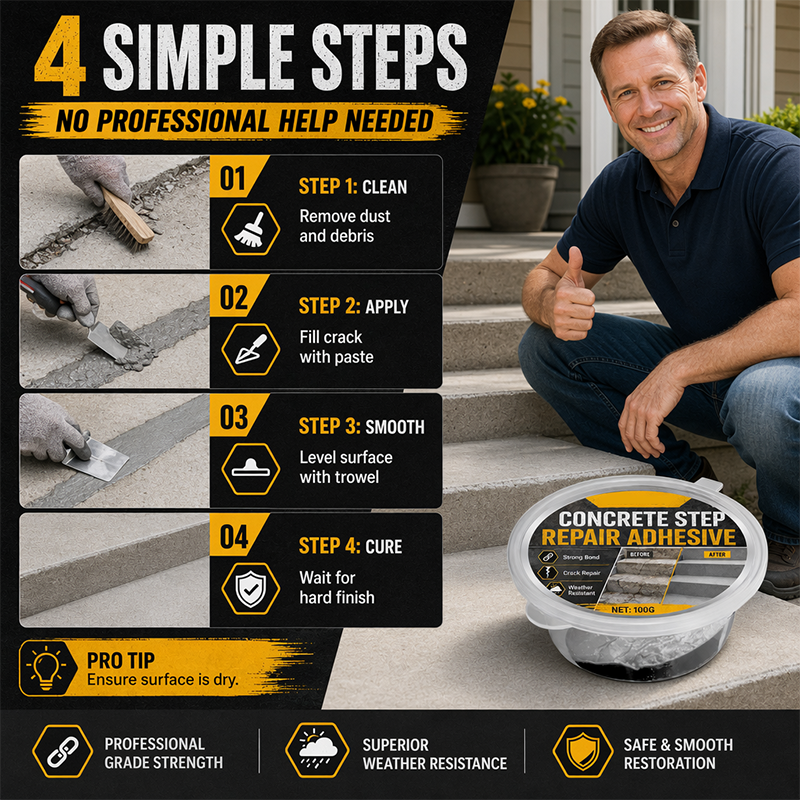 Order now and get  free spatula.-Concrete Step Repair Adhesive
