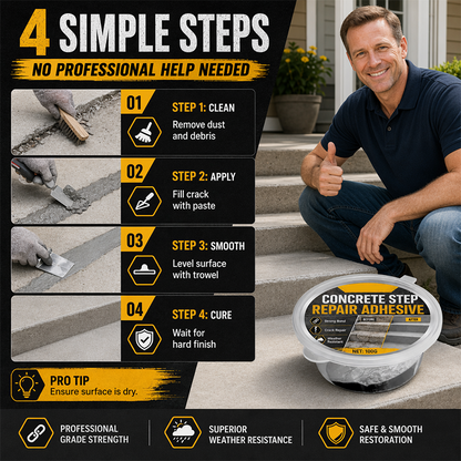 Order now and get  free spatula.-Concrete Step Repair Adhesive